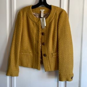 J crew Vintage Tweed Mustard Jacket 6